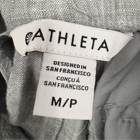 Athleta Women's Linen Drawstring Pants M Gray Breathable Beach Vacation - Picture 3 of 11